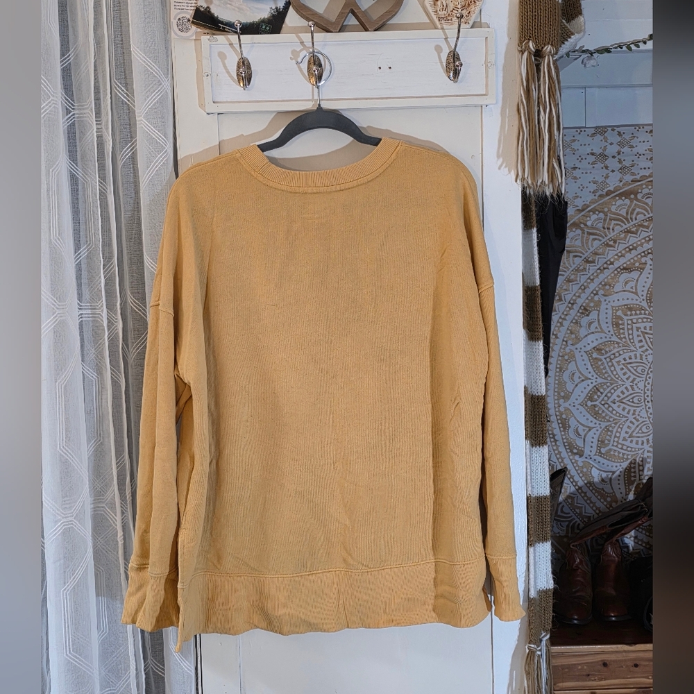 Time and Tru Mustard Crew Neck Sweater